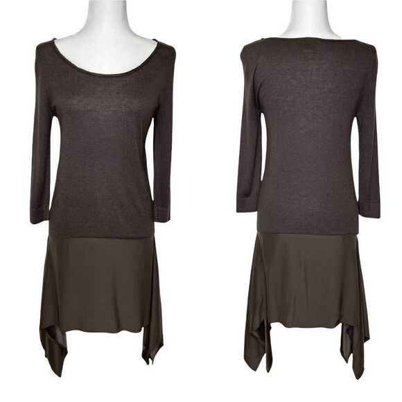 Anthropologie Brown and Olive Layered Top - Picture 1 of 8